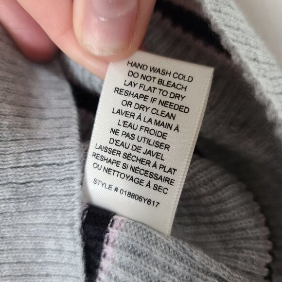 Rebecca Taylor La Vie Taylor Cozy Stripe Cherry Blossom Pullover Sweater L NWT - Picture 10 of 13